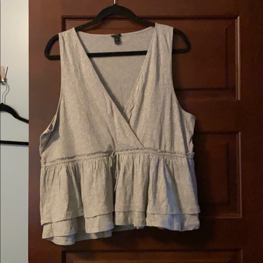 JCREW - TIE WAISTED TIERED TANK - GREY - xl